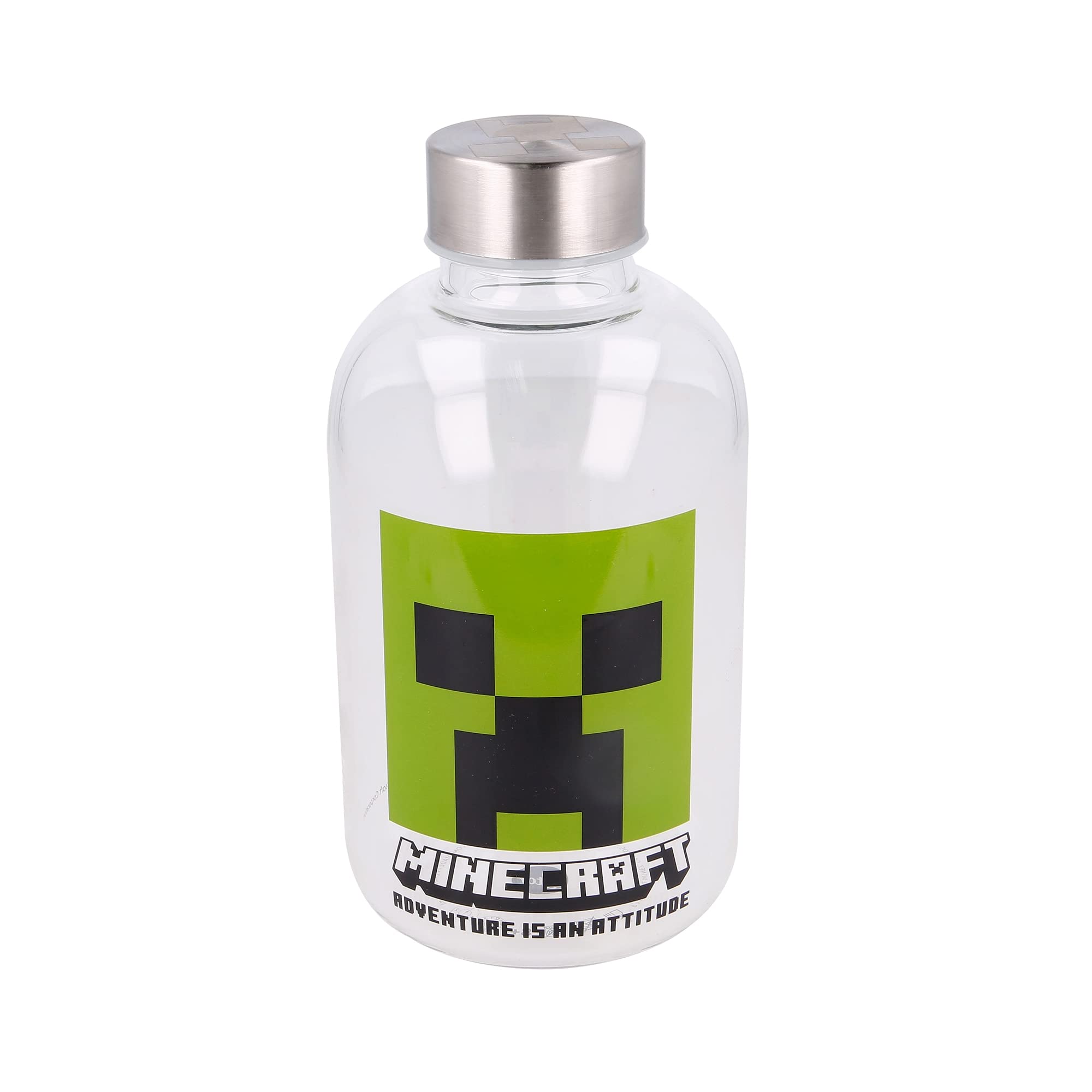 Stor8412497004447vidrio Botella, 620 Ml Capacidad, Minecraft Stor8412497004447vidrio Botella, 620 Ml Capacidad, Minecraft